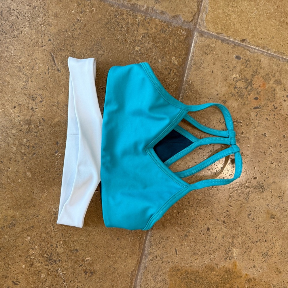 Five the label Blue and White Sports Bra